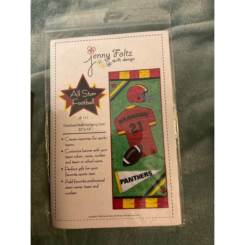 Quilt pattern All Star Sports Team  Jenny Foltz Design Customizable 32"x13" VTG